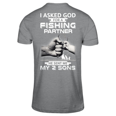 I Asked God For A Fishing Partner He Sent Me My Two Sons-T-Shirt & Hoodie-Classic T-Shirt-Sport Grey