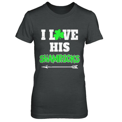 I Love His Shamrocks Funny Couple St Patricks Day-T-Shirt & Hoodie-Women's T-Shirt-Dark Heather