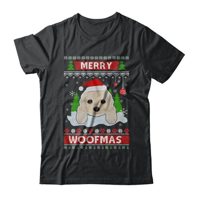 Golden Retriever Merry Woofmas Ugly Christmas Sweater-T-Shirt & Sweatshirt-Classic T-Shirt-Black