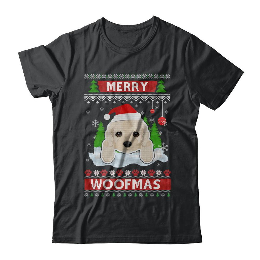 Golden Retriever Merry Woofmas Ugly Christmas Sweater-T-Shirt & Sweatshirt-Classic T-Shirt-Black