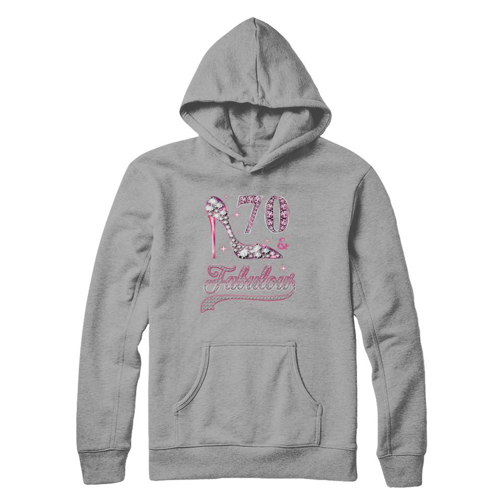 70 And Fabulous 70 Years Old 1951 70th Birthday Gift-T-Shirt & Hoodie-Pullover Hoodie-Light Steel