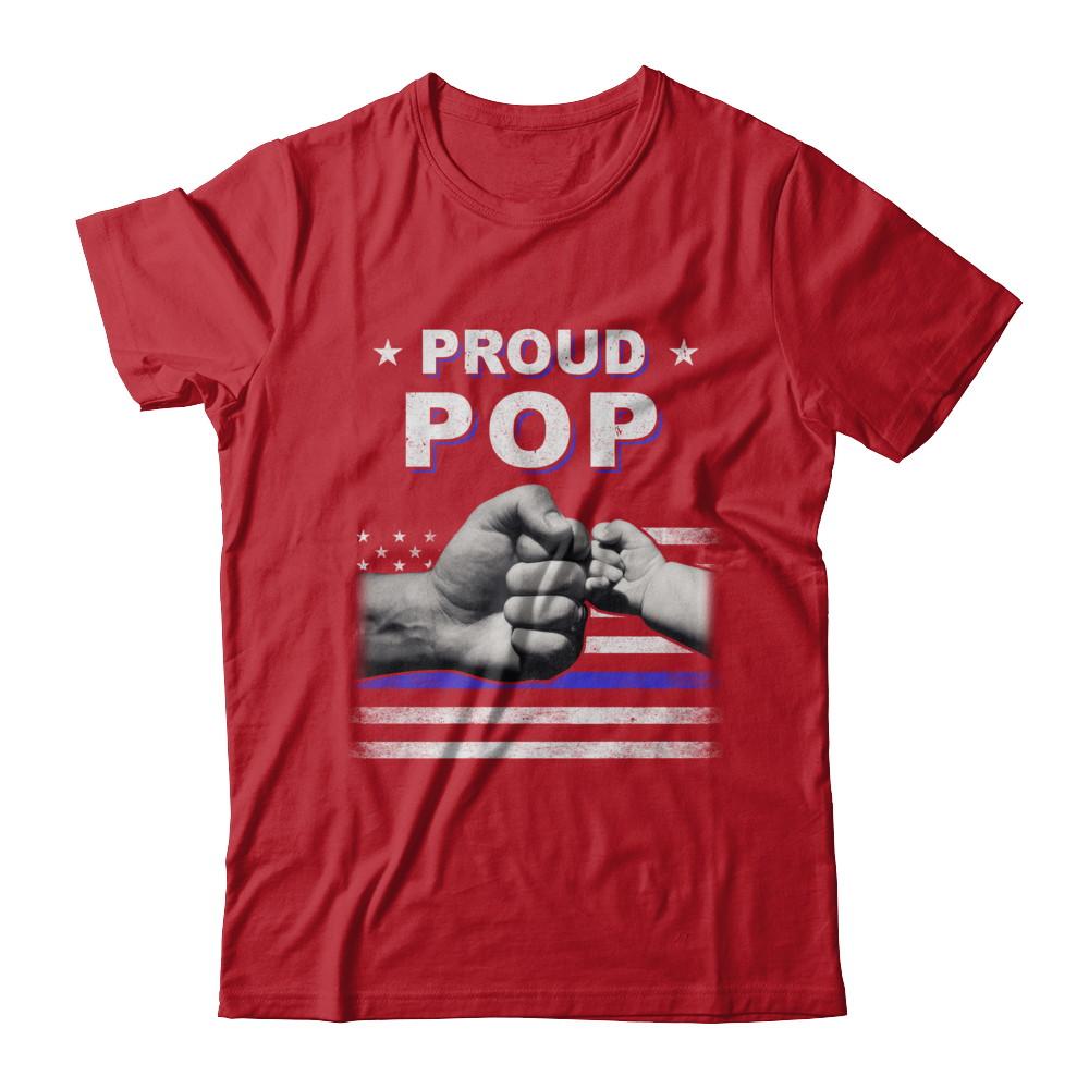 Proud Pop Police Thin Blue Line Flag Fathers Day-T-Shirt & Hoodie-Classic T-Shirt-Red