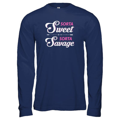 Sorta Sweet Sorta Savage-T-Shirt & Tank Top-Long Sleeve T-Shirt-Navy