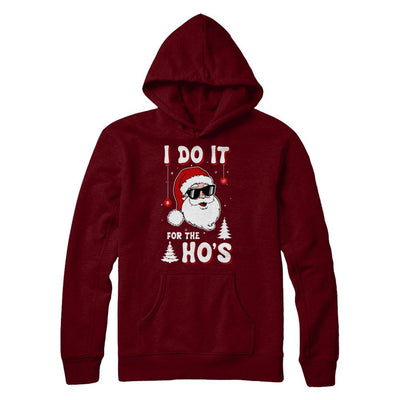 Funny Christmas Santa Ho Gift Cute Xmas Santa Naughty-T-Shirt & Sweatshirt-Pullover Hoodie-Maroon