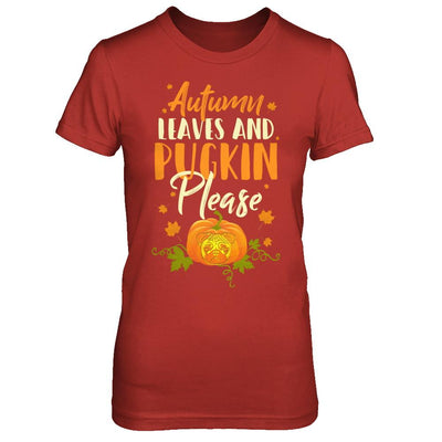 Halloween Costumes Autumn Leaves Pugkin Pug Pumpkin-T-Shirt & Hoodie-Women's T-Shirt-Red