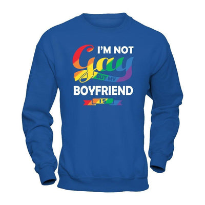 I'm Not Gay But My Boyfriend Is-T-Shirt & Hoodie-Crewneck Sweatshirt-Royal