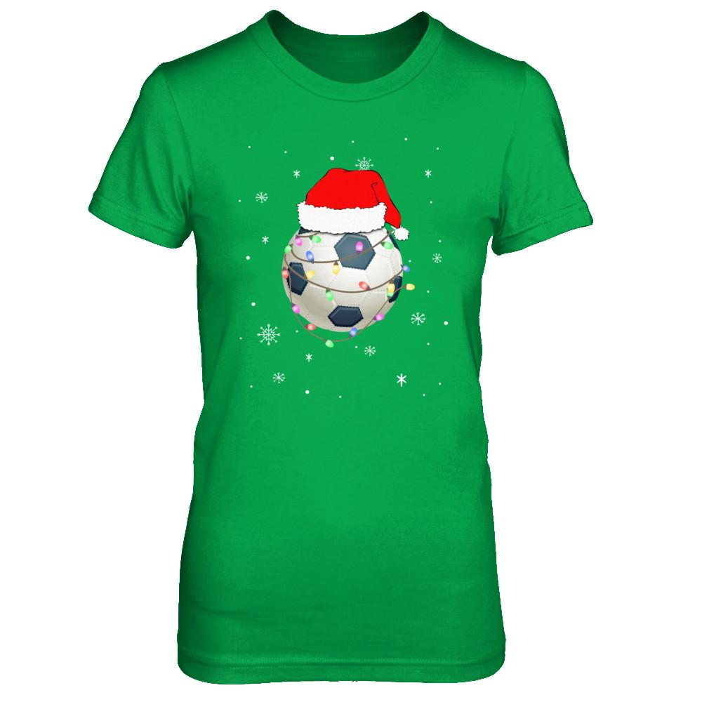 Santa Hat Soccer Christmas Gifts-T-Shirt & Sweatshirt-Women's T-Shirt-Irish Green