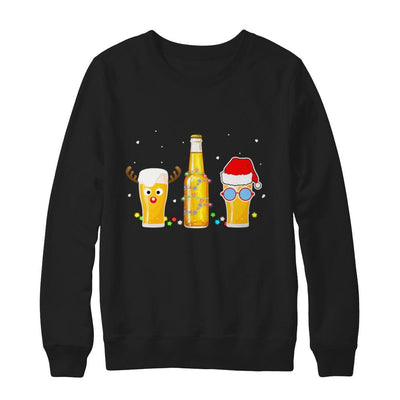 Xmas Merry Christmas Drinking Beer Gift-T-Shirt & Sweatshirt-Crewneck Sweatshirt-Black