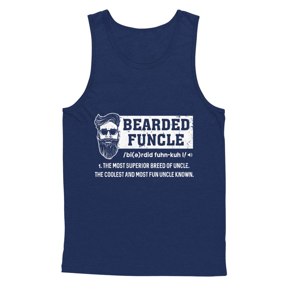 Bearded Funcle Funny Uncle Definition Beard-T-Shirt & Hoodie-Unisex Tank-Navy