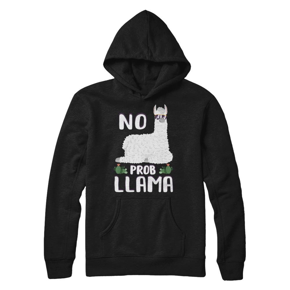 No Prob Llama No Drama Mama Alpaca Llamacorn-T-Shirt & Hoodie-Pullover Hoodie-Black