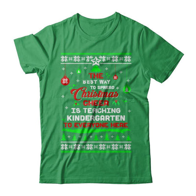 Teacher Christmas Cheer Teaching Kindergarten Everyone Sweater-T-Shirt & Sweatshirt-Premium T-Shirt-Kelly Green