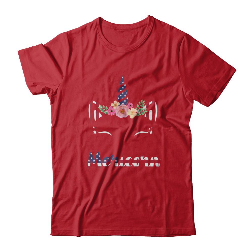 Independence Day Patriotic 4Th Of July Cat Unicorn Mericorn-T-Shirt & Hoodie-Classic T-Shirt-Red