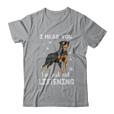 I Hear You I'm Just Not Listening Funny Rottweiler-T-Shirt & Hoodie-Classic T-Shirt-Sport Grey