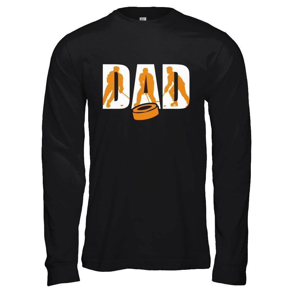 Hockey Dad Father's Day-T-Shirt & Hoodie-Long Sleeve T-Shirt-Black