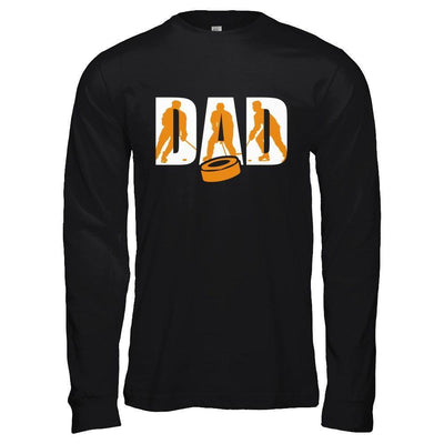 Hockey Dad Father's Day-T-Shirt & Hoodie-Long Sleeve T-Shirt-Black