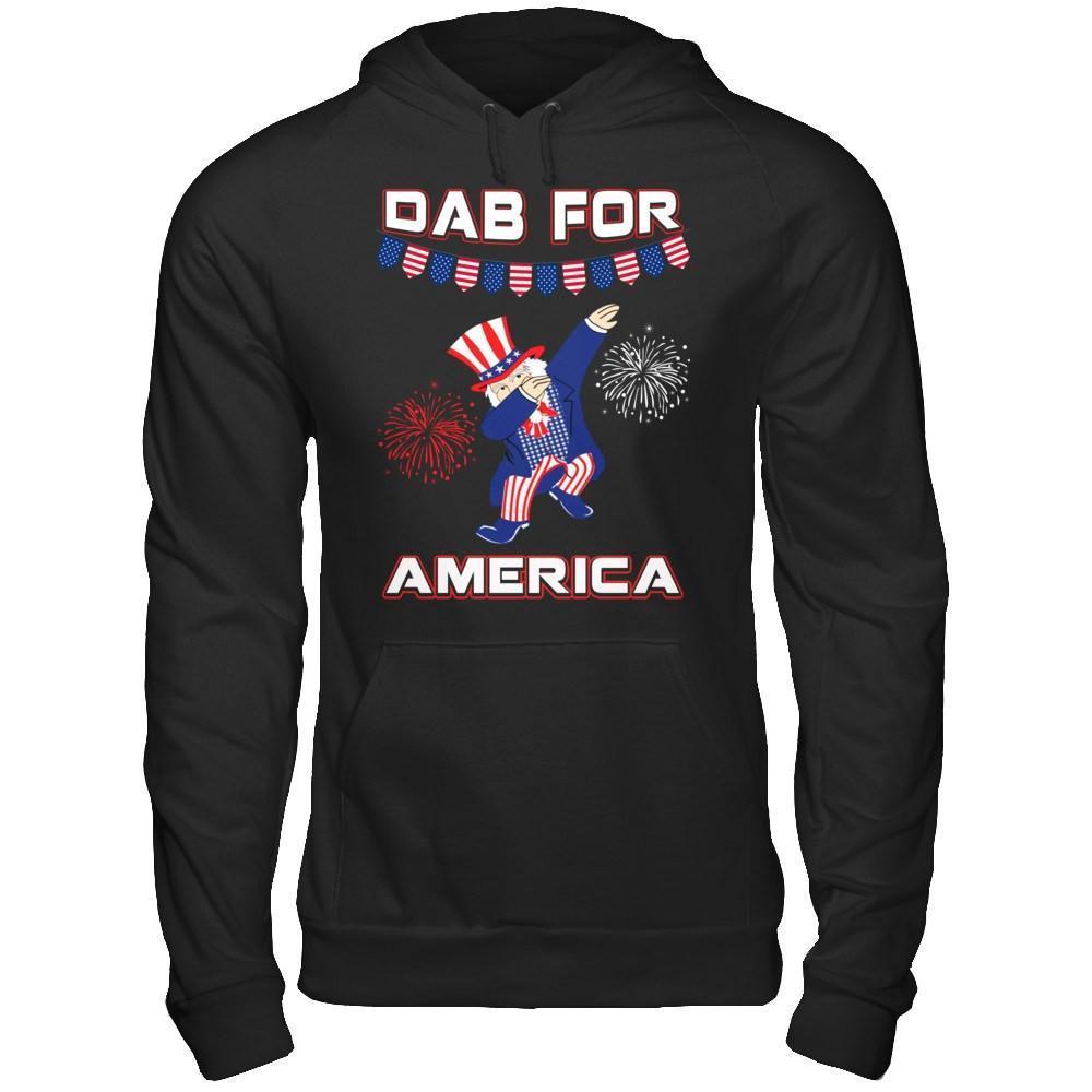 Funny Dabbing Uncle Independence Day 4Th Of July-T-Shirt & Hoodie-Pullover Hoodie-Black