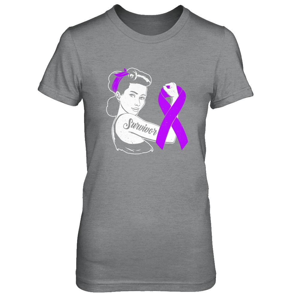 We Can Cure It Purple Alzheimer's Awareness Survivor-T-Shirt & Hoodie-Women's T-Shirt-Sport Grey