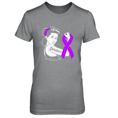 We Can Cure It Purple Alzheimer's Awareness Survivor-T-Shirt & Hoodie-Women's T-Shirt-Sport Grey