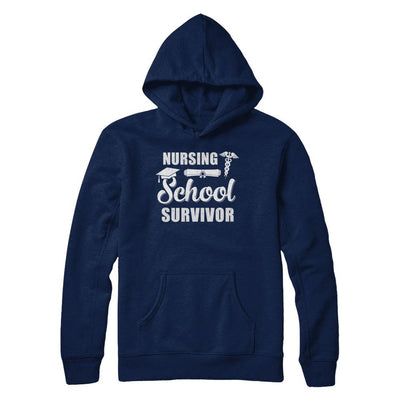 Nurse Graduate Gifts Nursing School Survivor Gradution-T-Shirt & Hoodie-Pullover Hoodie-Navy