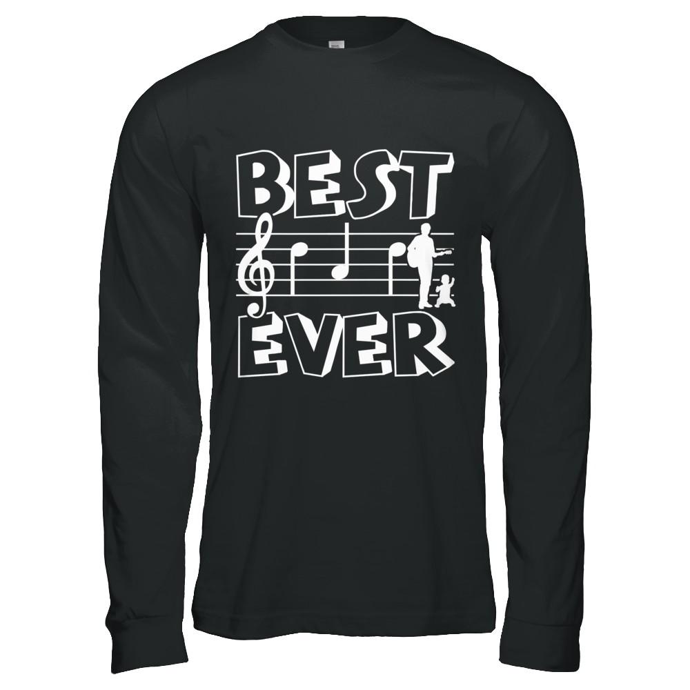 Best Dad Ever Music Piano Guitar Singer-T-Shirt & Hoodie-Long Sleeve T-Shirt-Black