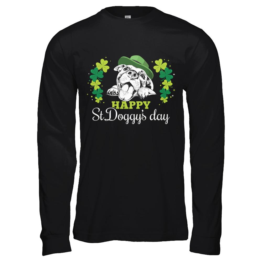 Happy St Doggy's Day Saint Patrick's Day Dog-T-Shirt & Hoodie-Long Sleeve T-Shirt-Black