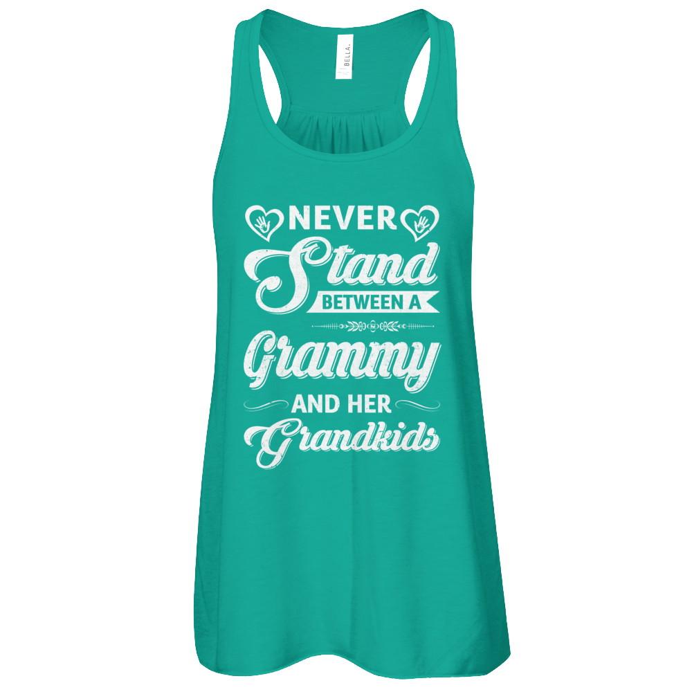 Never Stand Between A Grammy And Her Grandkids Mothers Day-T-Shirt & Tank Top-Women's Flowy Racerback Tank-Kelly
