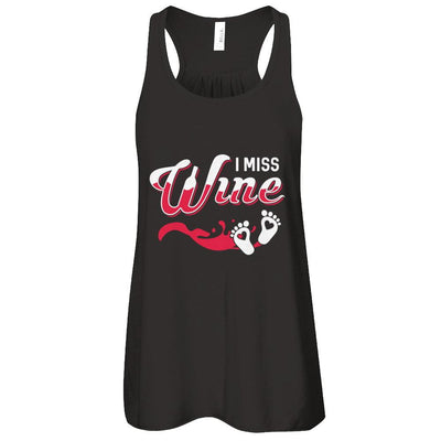 I Miss Wine Pregnancy Bump Mommy-T-Shirt & Tank Top-Women's Flowy Racerback Tank-Black