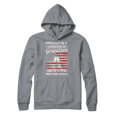 Supporting My Grandson As He Serves Proud Army Grandpa-T-Shirt & Hoodie-Pullover Hoodie-Light Steel