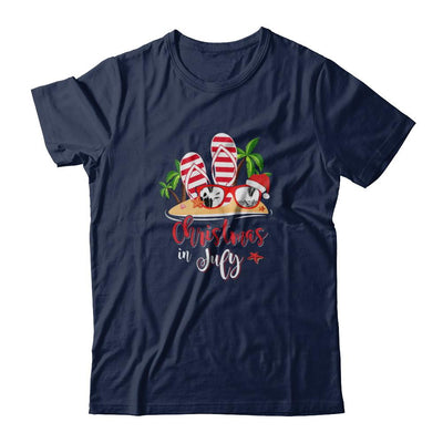 Flip Flop Sunglasses Christmas In July Summer Vacation Beach-T-Shirt & Tank Top-Classic T-Shirt-Navy