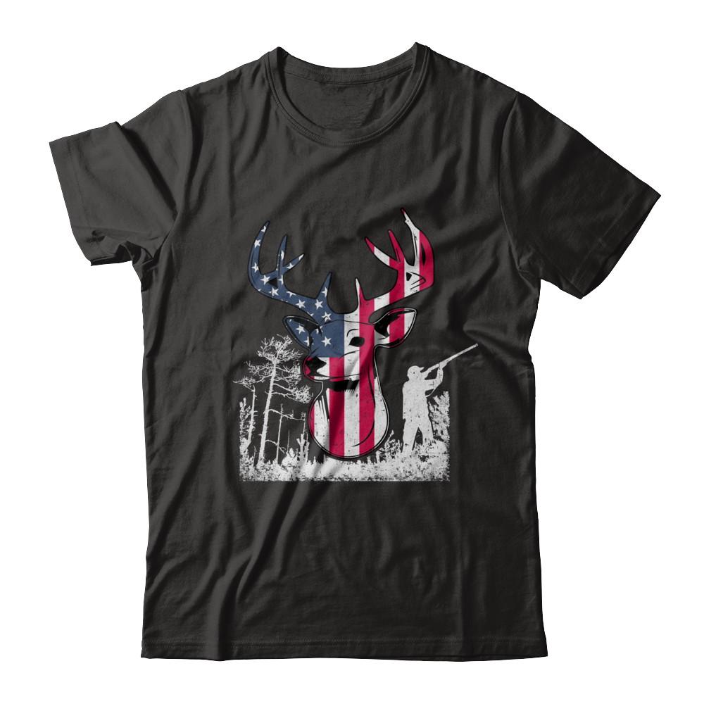 American Flag Hunting Dear Vintage 4Th July Gifts-T-Shirt & Hoodie-Classic T-Shirt-Black