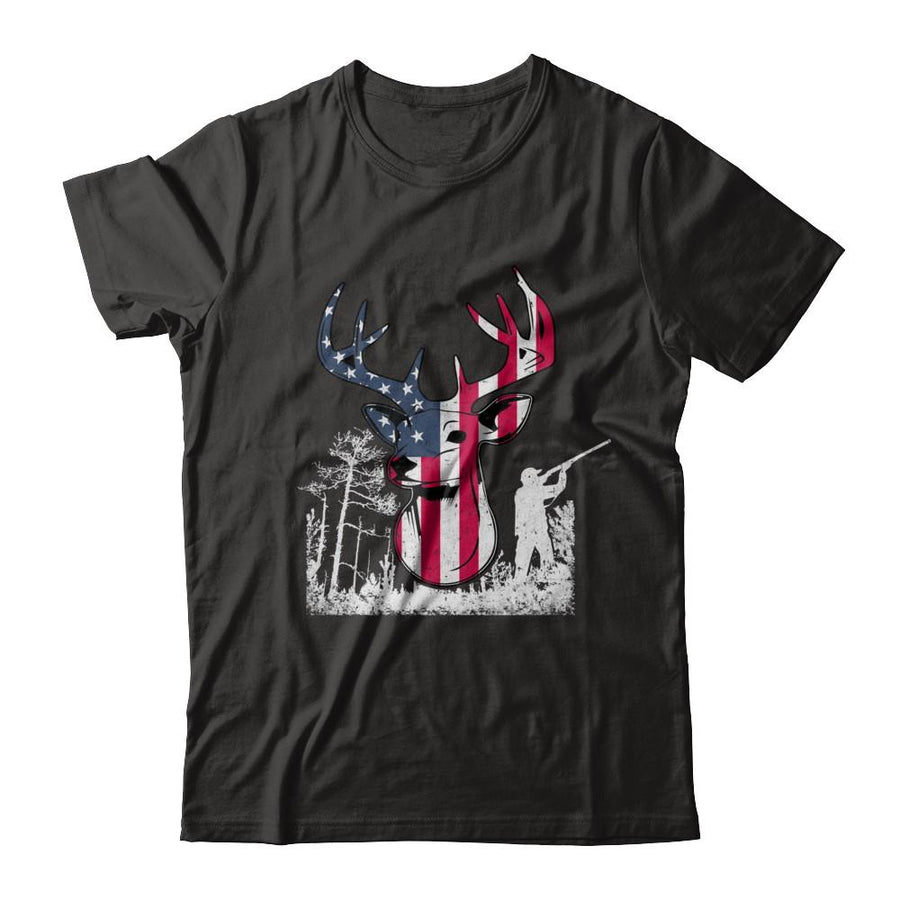 American Flag Hunting Dear Vintage 4Th July Gifts-T-Shirt & Hoodie-Classic T-Shirt-Black