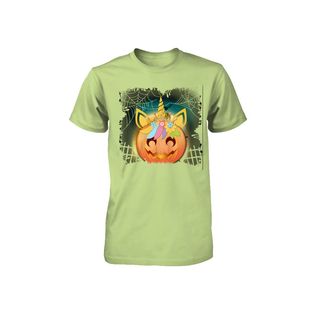 Kids Girls Unicorn Pumpkin Queen Halloween Youth-Youth Shirt-Toddler T-Shirt-Key Lime