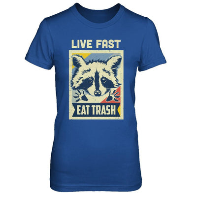 Live Fast Eat Trash Racoon Raccoons Vintage Camping-T-Shirt & Hoodie-Women's T-Shirt-Royal