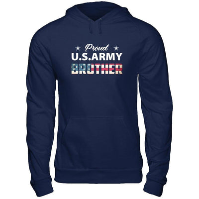 Proud Us Army Brother-T-Shirt & Hoodie-Pullover Hoodie-Navy