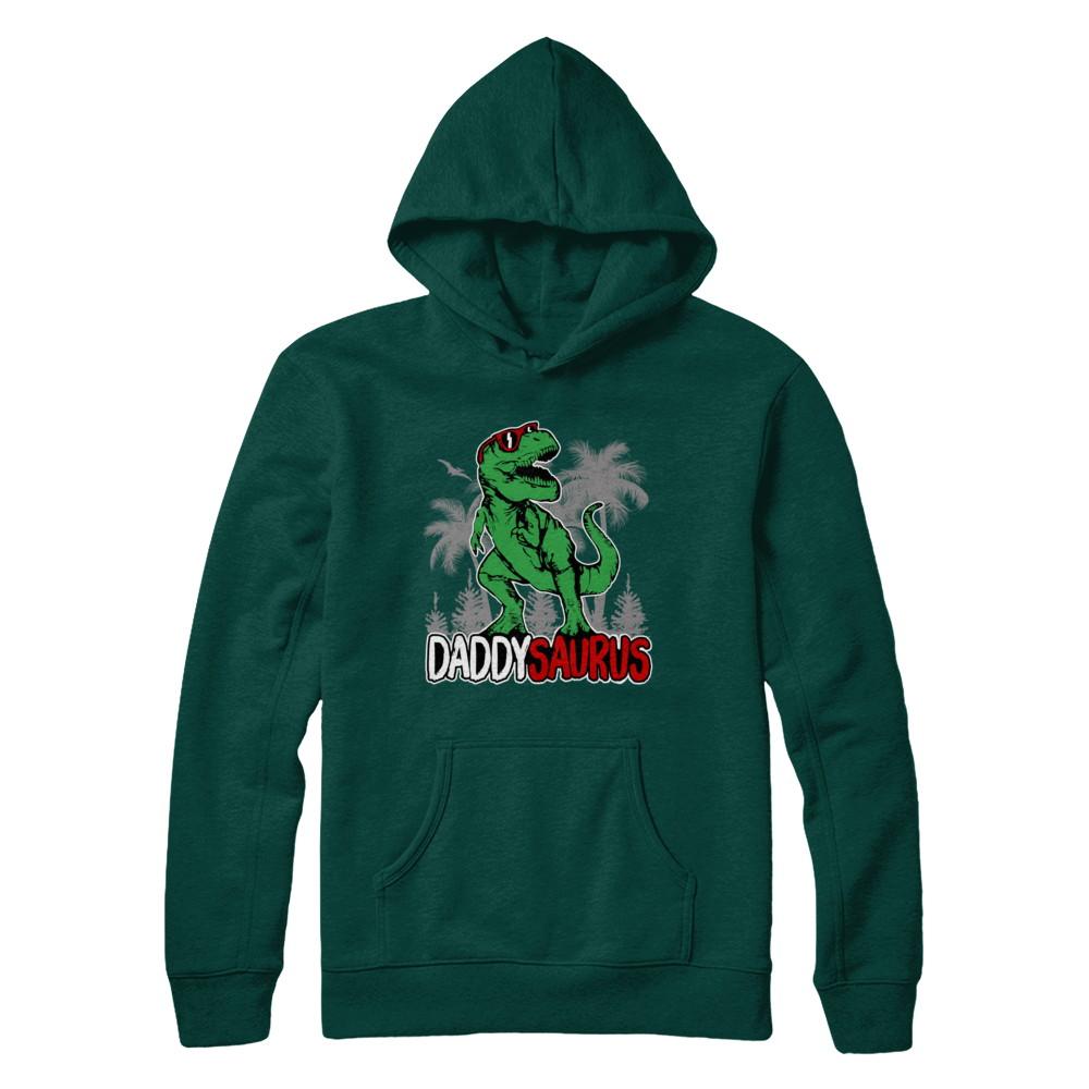 Daddysaurus Fathers Day Dinosaur T Rex Daddy Saurus-T-Shirt & Hoodie-Pullover Hoodie-Deep Forest