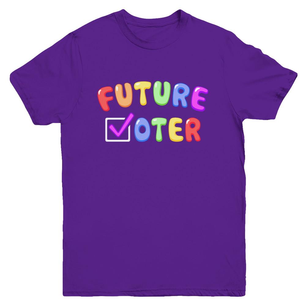Voting Kids Vote Future Voter Rainbow Youth-Youth Shirt-Youth T-Shirt-Purple