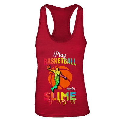 Play Basketball Make Slime Watercolor For Girl Women-T-Shirt & Tank Top-Women's Ideal Racerback Tank-Red