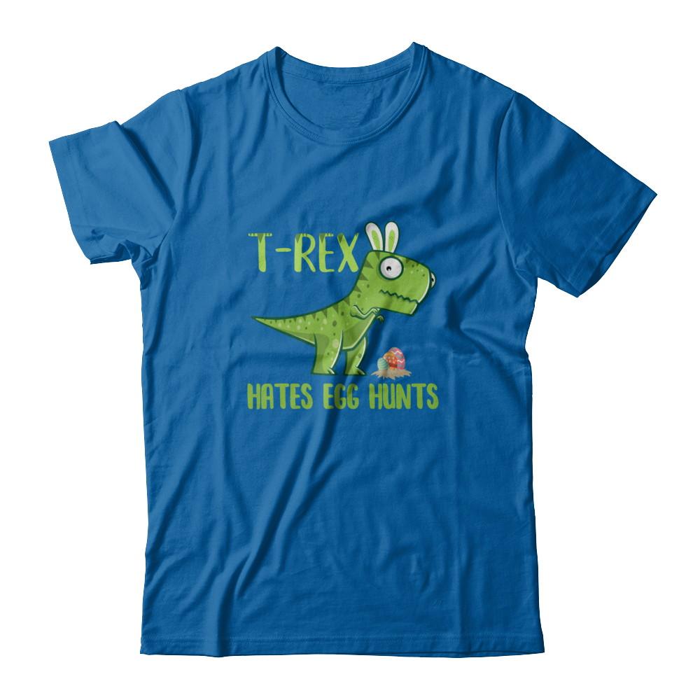 Funny Easter Bunny Dinosaur T-Rex Hates Egg Hunts-T-Shirt & Tank Top-Classic T-Shirt-Royal