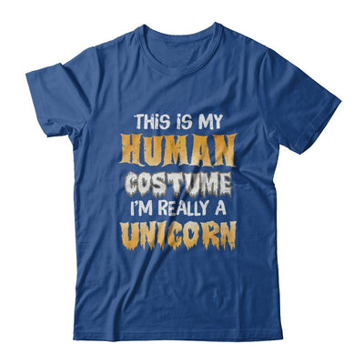 This Is My Human Costume Unicorn Halloween-T-Shirt & Hoodie-Classic T-Shirt-Royal