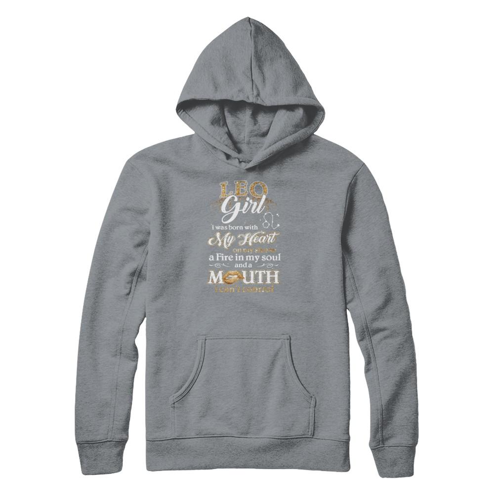 I'm A Leo Girl Lipstick July August Funny Zodiac Birthday-T-Shirt & Tank Top-Pullover Hoodie-Light Steel