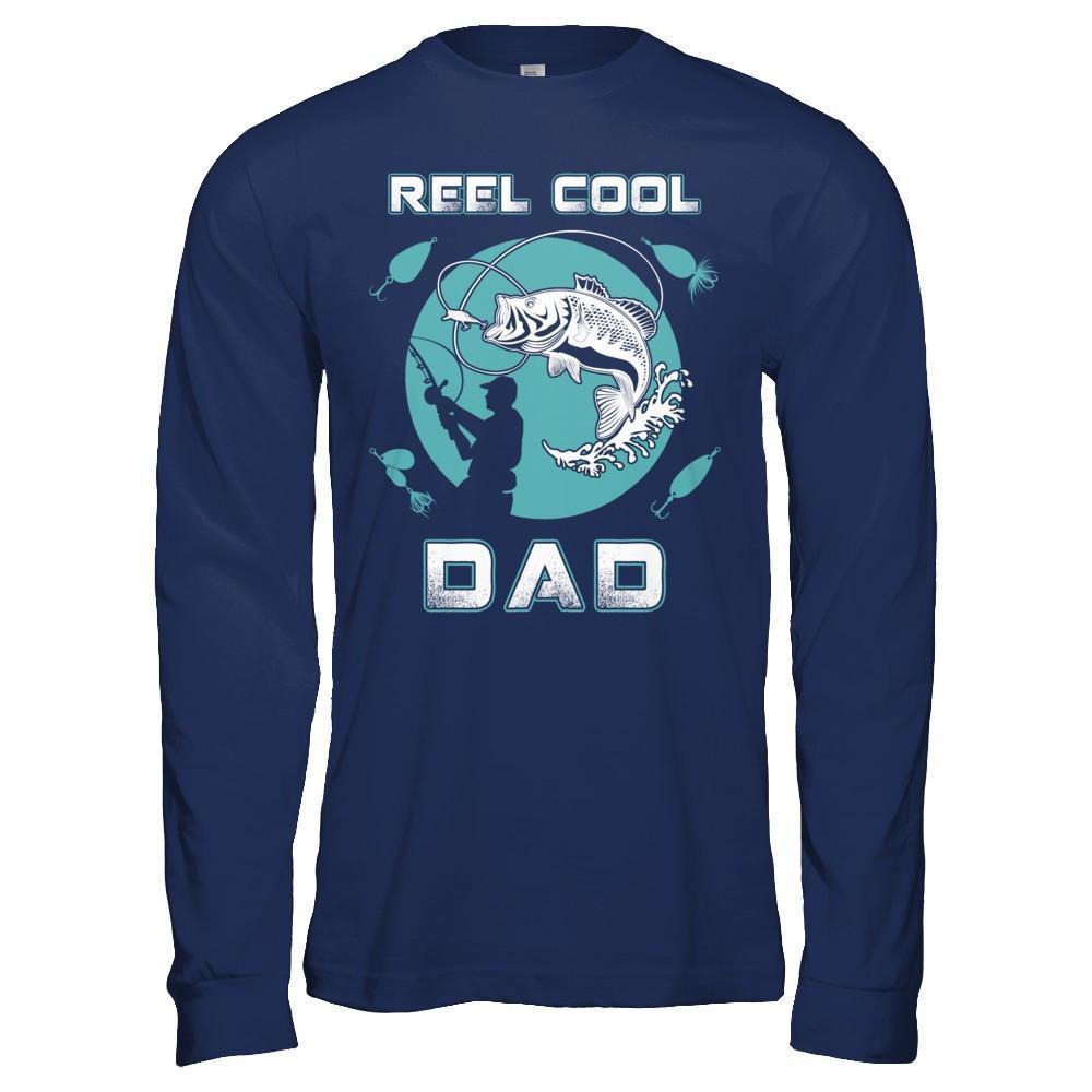 Reel Cool Dad-T-Shirt & Hoodie-Long Sleeve T-Shirt-Navy