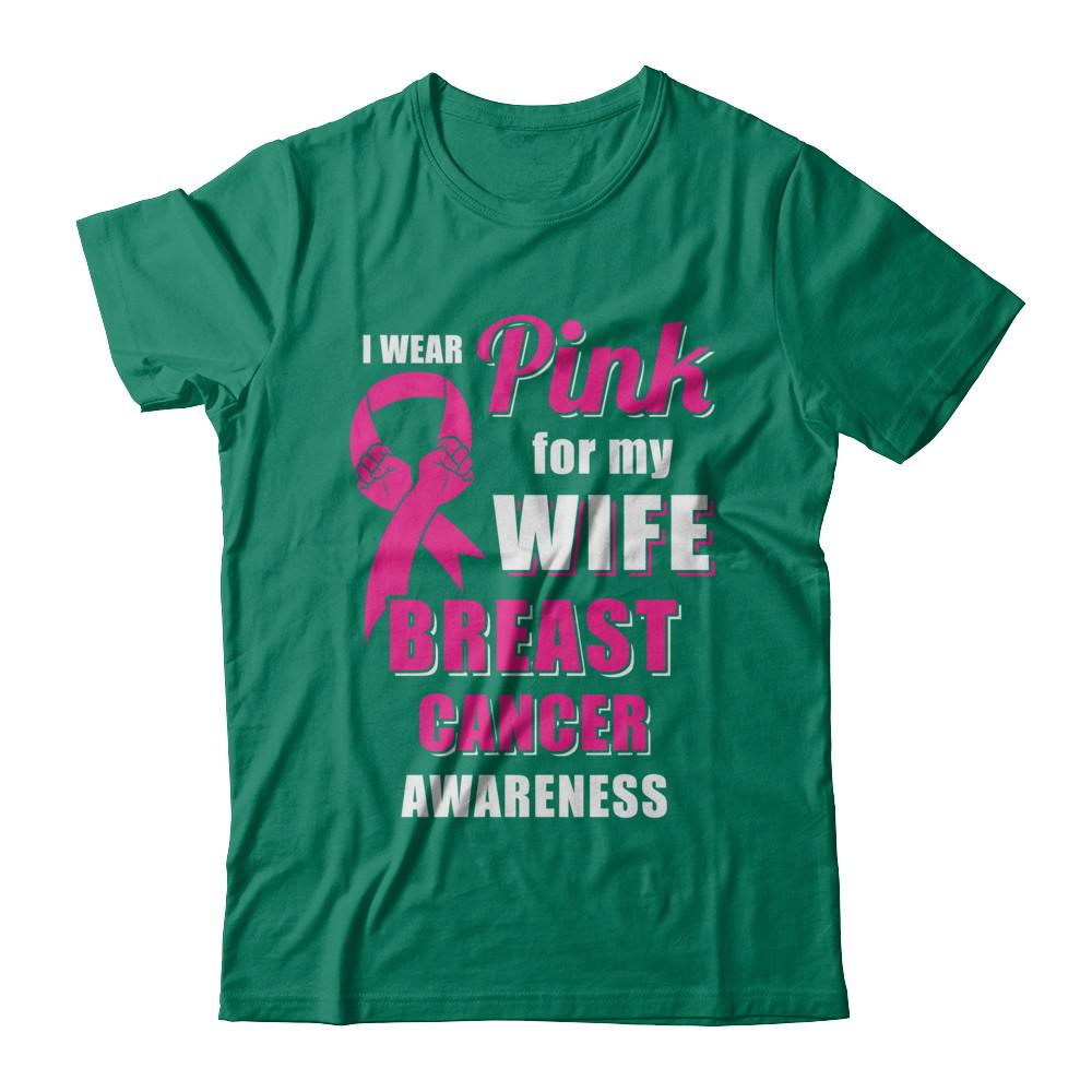 I Wear Pink For My Wife Breast Cancer Husband-T-Shirt & Hoodie-Classic T-Shirt-Kelly Green