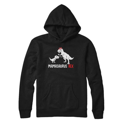 Mama Saurus Mamasaurus T-Rex Dinosaur Gift For Mom-T-Shirt & Hoodie-Pullover Hoodie-Black
