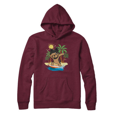 Summer Vacation Dabbing Yorkie Surfing Surfboard Gift-T-Shirt & Hoodie-Pullover Hoodie-Maroon
