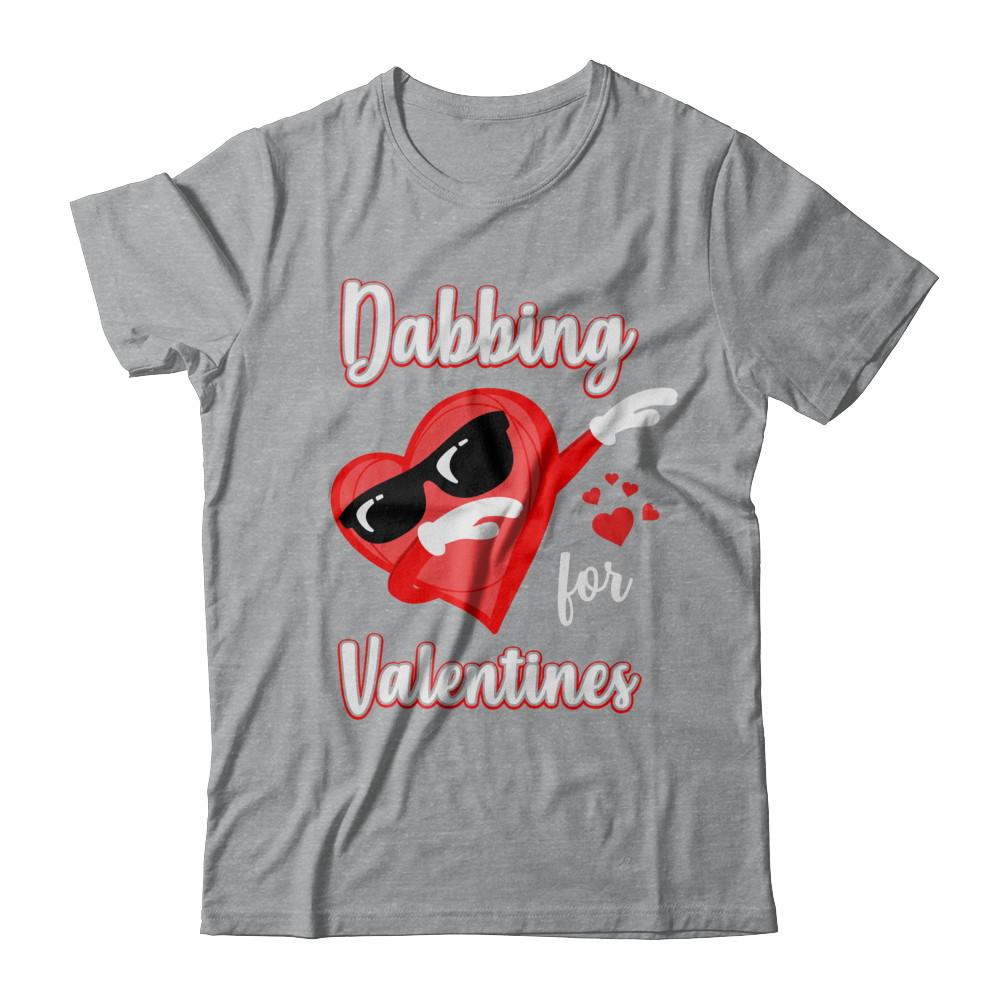 Dabbing For Valentines Day Cute Funny Heart Love-T-Shirt & Hoodie-Classic T-Shirt-Sport Grey