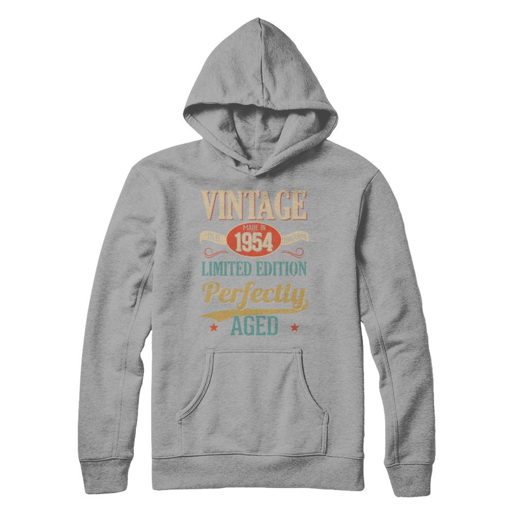Vintage Premium Made In 1954 65Th Birthday Gift-T-Shirt & Hoodie-Pullover Hoodie-Light Steel