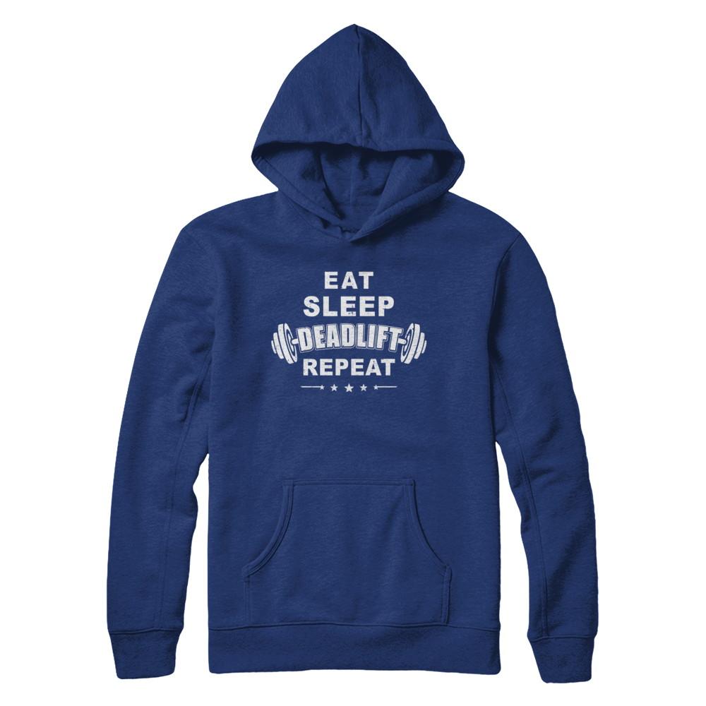 Eat Sleep Deadlift Repeat Powerlifting Weight Lifting-T-Shirt & Hoodie-Pullover Hoodie-Deep Royal
