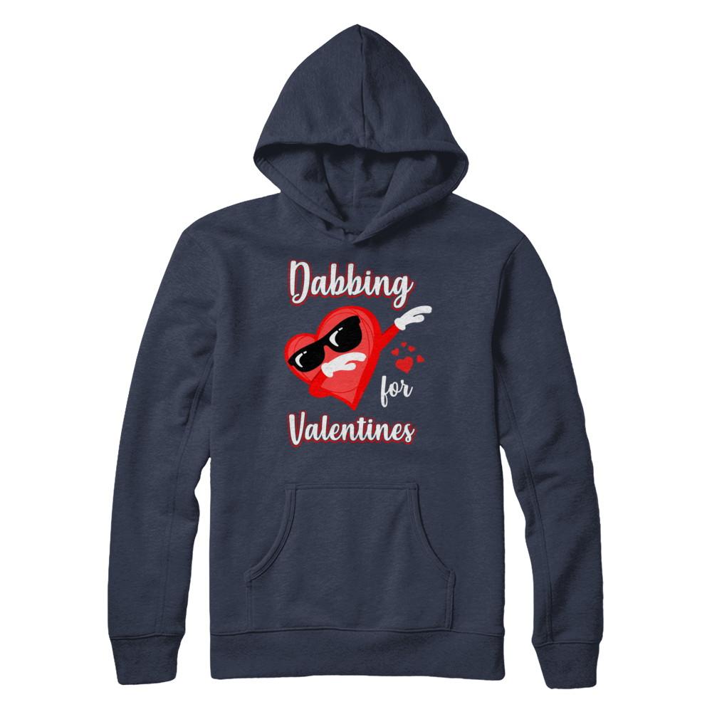 Dabbing For Valentines Day Cute Funny Heart Love-T-Shirt & Hoodie-Pullover Hoodie-Navy