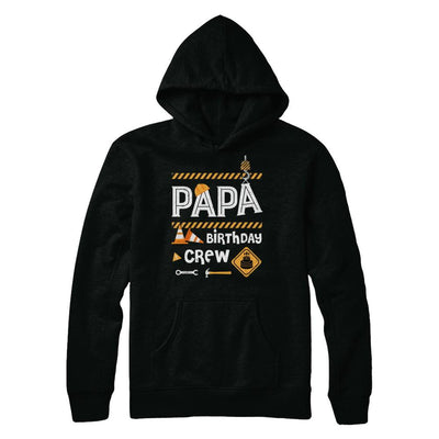 Papa Birthday Crew Construction Birthday Party-T-Shirt & Hoodie-Pullover Hoodie-Black