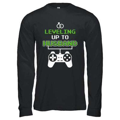 Funny Fiance Leveling Up To Husband For Groom-T-Shirt & Hoodie-Long Sleeve T-Shirt-Black
